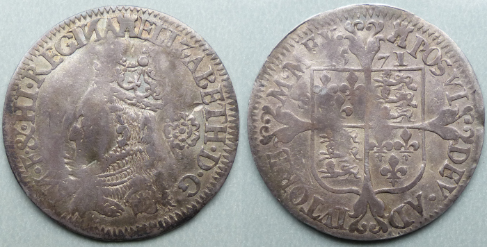 Elizabeth I 1571/0 milled sixpence